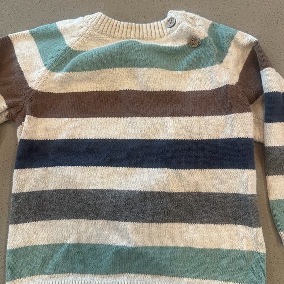 H & M Knit Striped Crewneck Multi-Colored Striped Sweater Size 18 Months - Picture 3 of 5